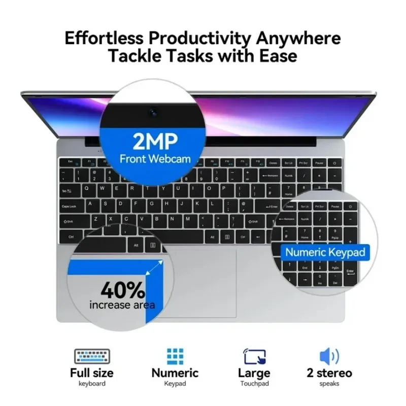 2026 New 15.6' Intel N150 Wind - Ddr4 Ram ulasan dan harga